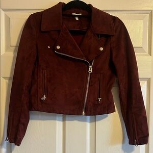 Women's Wine Red Silent + Noise Suede Jacket